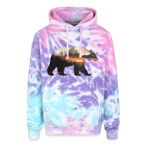 Canada Bear: fiery tones - Adult Tie Dye Hoodie