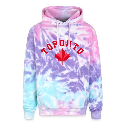 Toronto with maple leaf - Adult Tie Dye Hoodie