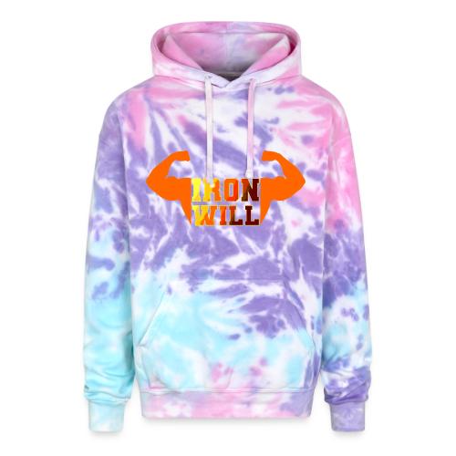 Bodybuilding: Iron Will Power - Adult Tie Dye Hoodie