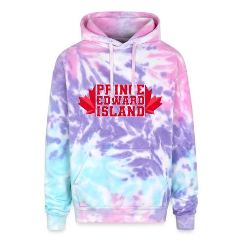 Prince Edward Island with maple leaf - Adult Tie Dye Hoodie