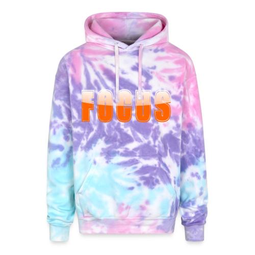 FOCUS Vibrant Orange Motivational Word Design - Adult Tie Dye Hoodie