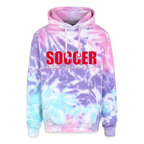 Soccer Grass Cleats Goals Typography Design - Adult Tie Dye Hoodie