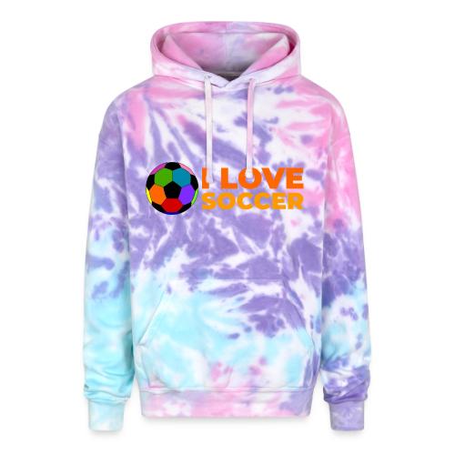 I Love Soccer - Adult Tie Dye Hoodie