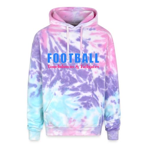 Football Touchdowns & Tailgates Design - Adult Tie Dye Hoodie