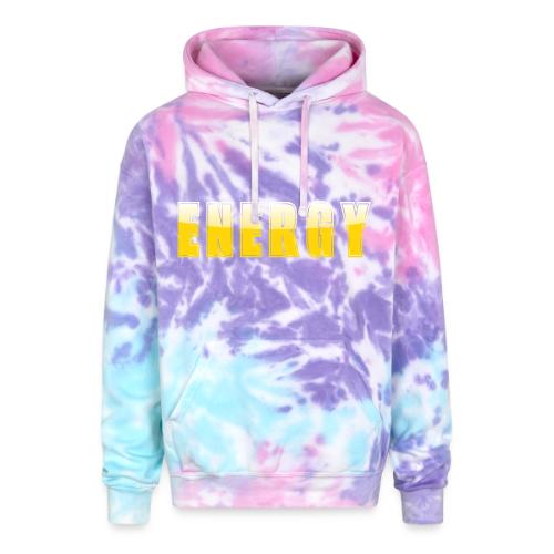 ENERGY Electric Yellow Power Word Design - Adult Tie Dye Hoodie