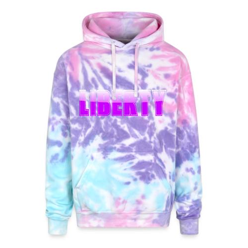 Liberty Typography Graphic Design - Adult Tie Dye Hoodie