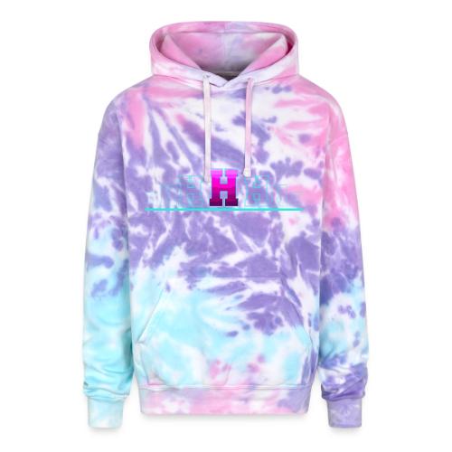 Letter H – Capital Varsity Alphabet Monogram - Adult Tie Dye Hoodie