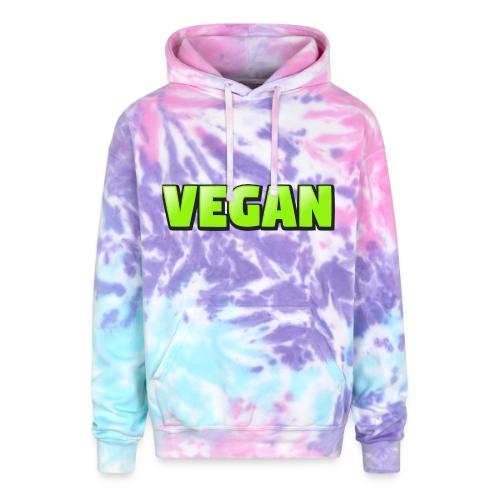 Vegan Bold Green Typography Design - Adult Tie Dye Hoodie