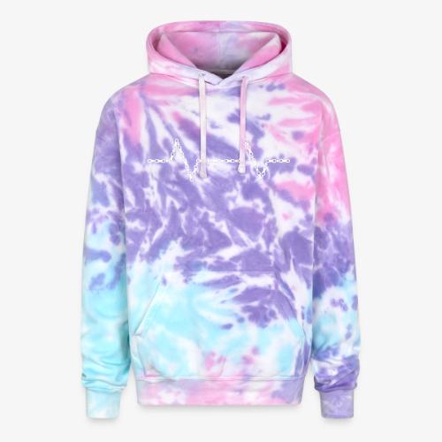 Bike Chain Heartbeat - Adult Tie Dye Hoodie