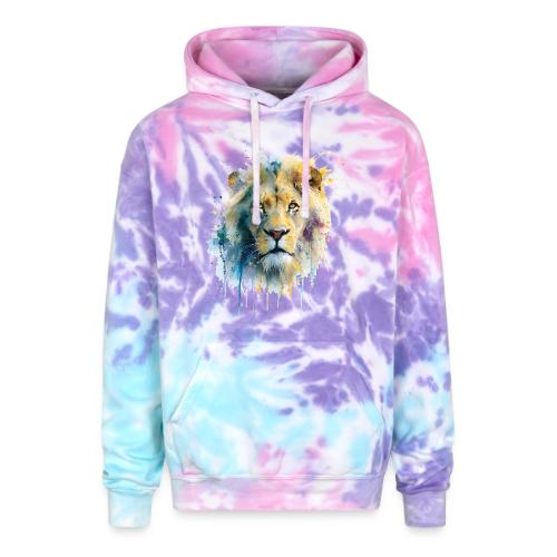Splash-Art Lion Face - Adult Tie Dye Hoodie