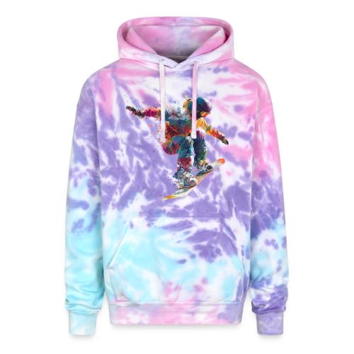 Snowboarding: Frozen Flight - Adult Tie Dye Hoodie