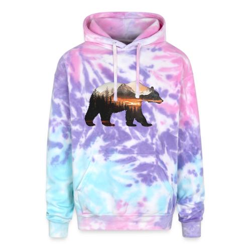 Canada Bear: fiery tones - Adult Tie Dye Hoodie