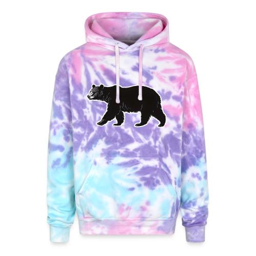 Midnight Black Bear - Adult Tie Dye Hoodie