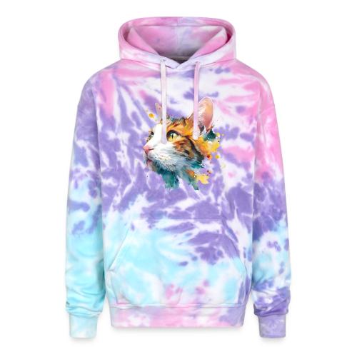 Cat: Feline Ink Burst - Adult Tie Dye Hoodie