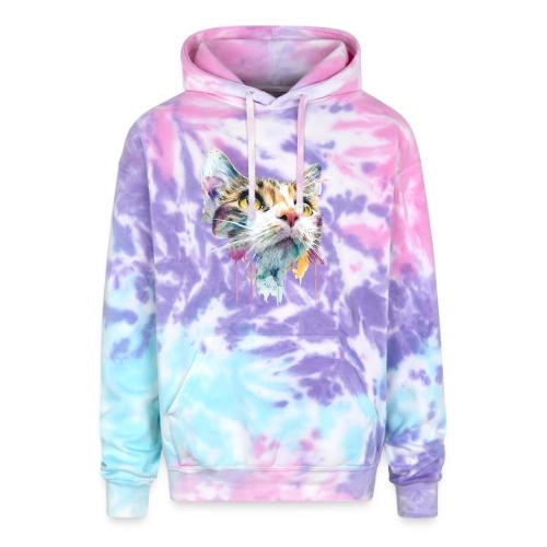 Chromatic Cat Splash - Adult Tie Dye Hoodie