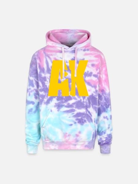 AK47 YELLOW - Adult Tie Dye Hoodie - cotton candy