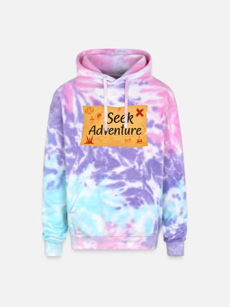 Seek adventure - Adult Tie Dye Hoodie - cotton candy