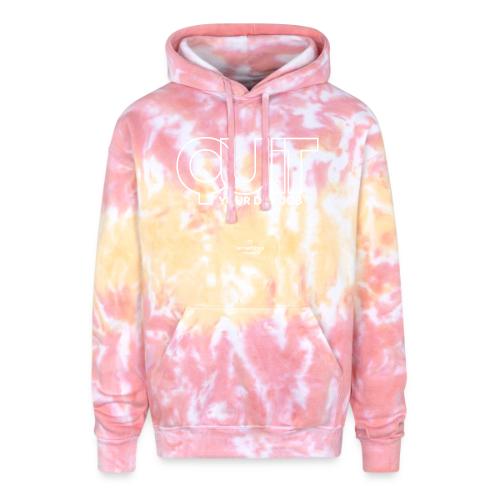Quit in white - Adult Tie Dye Hoodie