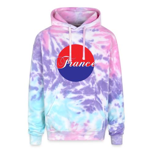 France Tricolore Circle - Adult Tie Dye Hoodie