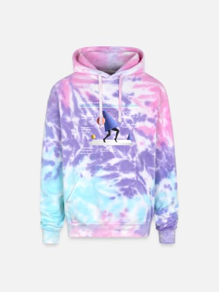 Retro Futuristic Cone Kinetic Construct T-shirt - Adult Tie Dye Hoodie - cotton candy