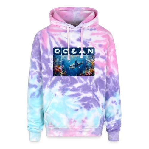 Ocean: Synthwave Shark - Adult Tie Dye Hoodie
