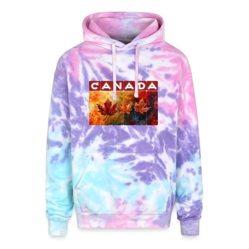 Painted Canada Leaves - Adult Tie Dye Hoodie