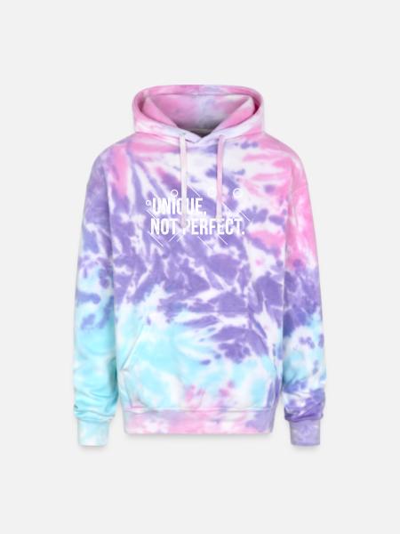 Unique-_Not_Perfect_Abstract - Adult Tie Dye Hoodie - cotton candy