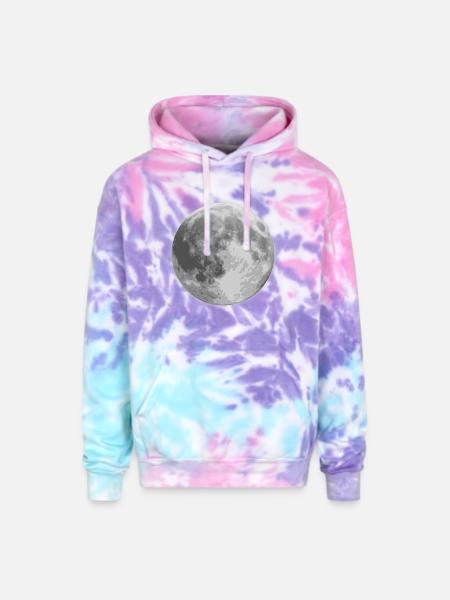 Lune - Molleton à capuche teint par nouage pour adultes - cotton candy