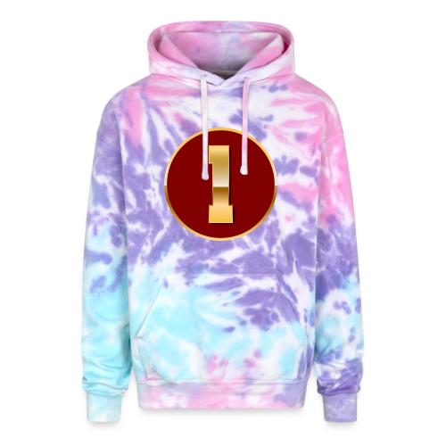 Number 1 in Gold Varsity Font - Adult Tie Dye Hoodie