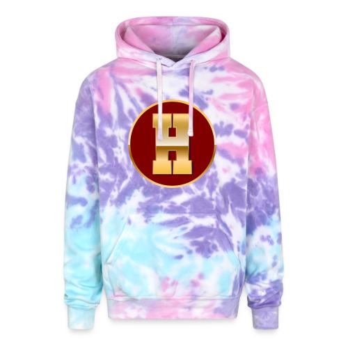 Letter H – Capital Varsity Alphabet Monogram - Adult Tie Dye Hoodie
