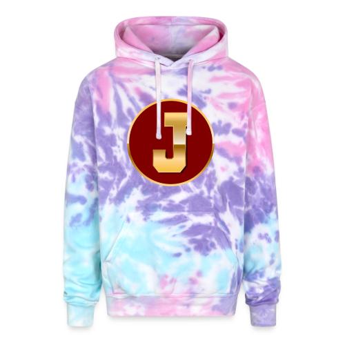 Letter J – Capital Varsity Alphabet Monogram - Adult Tie Dye Hoodie