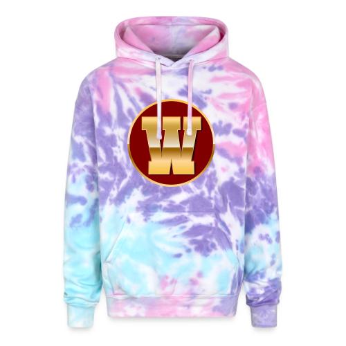 Letter W – Capital Varsity Alphabet Monogram - Adult Tie Dye Hoodie