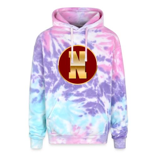 Letter N – Capital Varsity Alphabet Monogram - Adult Tie Dye Hoodie