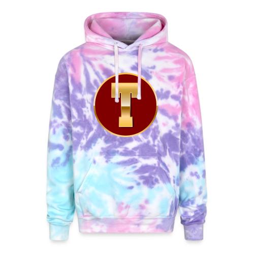 Letter T – Capital Varsity Alphabet Monogram - Adult Tie Dye Hoodie