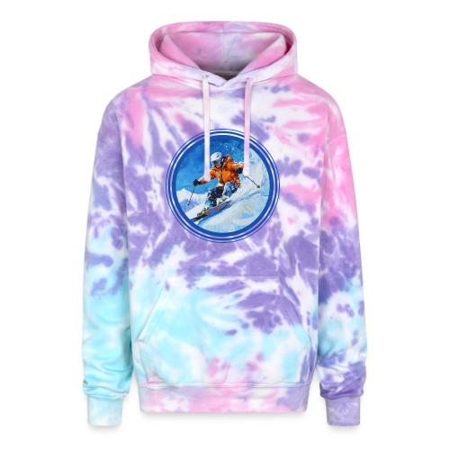 Skiing: On the Edge - Adult Tie Dye Hoodie