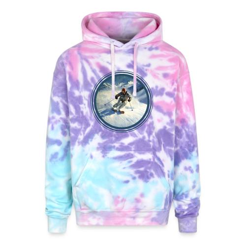 Skiing Power Moves - Adult Tie Dye Hoodie