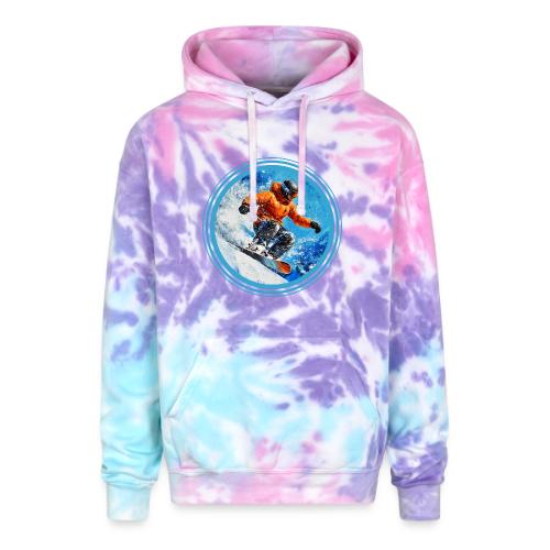 Snowboarding Motion - Adult Tie Dye Hoodie