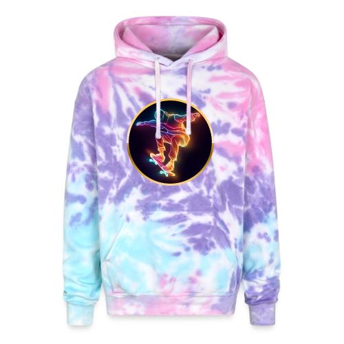 Skateboarding: Midnight Neon Skater - Adult Tie Dye Hoodie