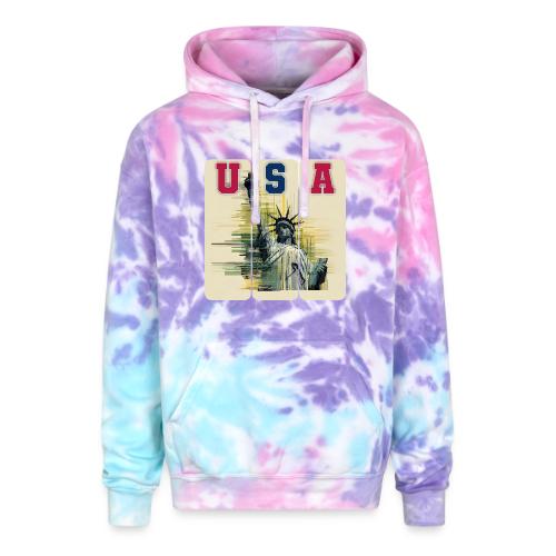 Art illustration of the Statue of Liberty - Adult Tie Dye Hoodie