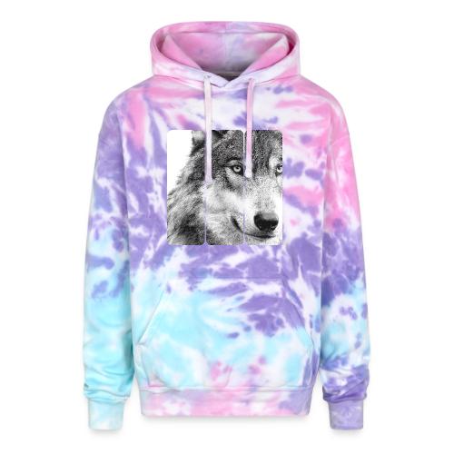 Wolf Face Triptych: Silent Alpha - Adult Tie Dye Hoodie
