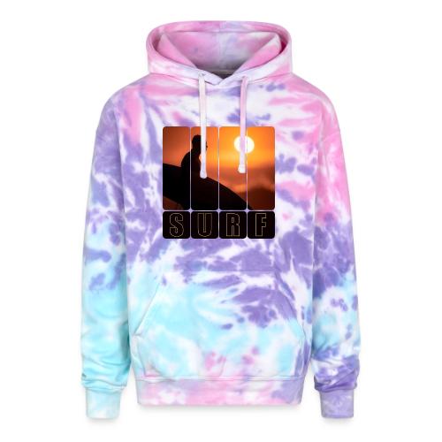 Surfing: Sunset Surf Panels - Adult Tie Dye Hoodie