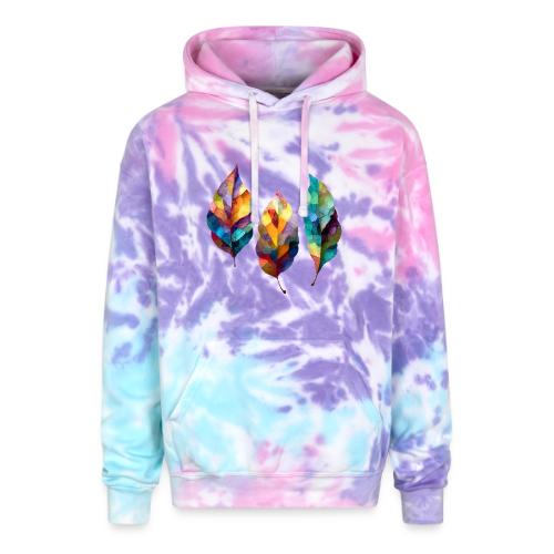 Art: Colorful Leaf Harmony - Adult Tie Dye Hoodie