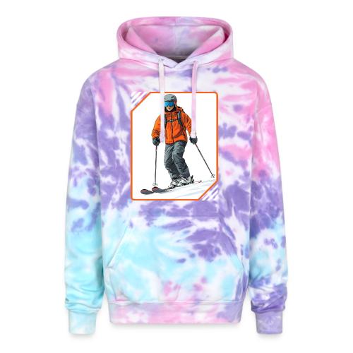 Skiing Thrill Ride - Adult Tie Dye Hoodie