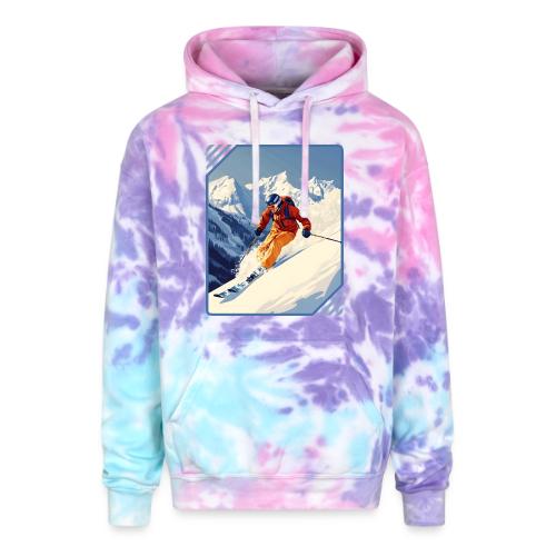 Mountain Skiing Vibes - Adult Tie Dye Hoodie