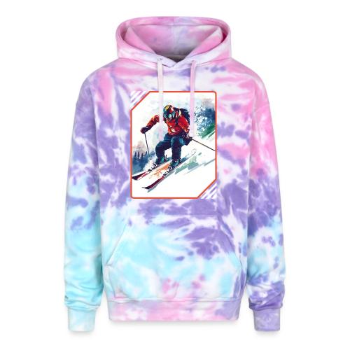 Skiing is Life - Adult Tie Dye Hoodie