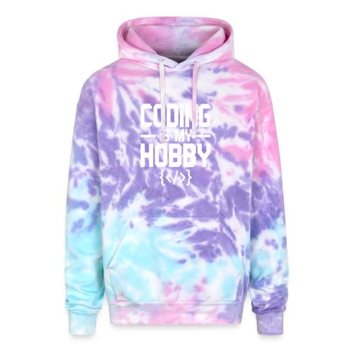 Coding Is My Hobby Typography - Adult Tie Dye Hoodie