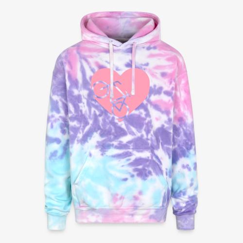 heart_bicycle_cutout - Adult Tie Dye Hoodie
