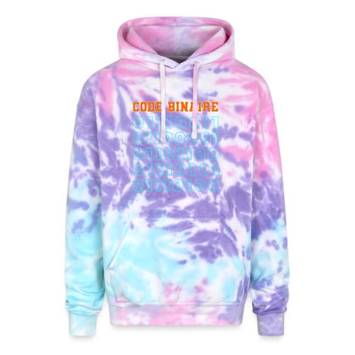 Hi in binary code - Adult Tie Dye Hoodie