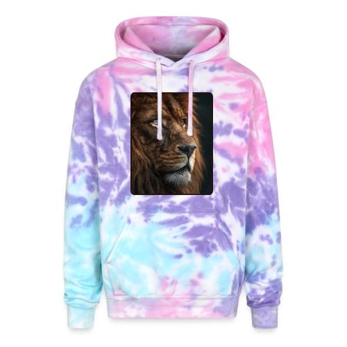Lion Portrait Majestic Wildlife Design - Adult Tie Dye Hoodie