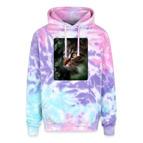 Tabby Cat Jungle Eyes Design - Adult Tie Dye Hoodie